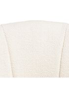 Chaise de bureau à roulettes en tissu écru dossier arrondi