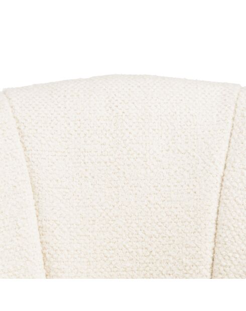 Chaise de bureau à roulettes en tissu écru dossier arrondi