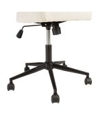Chaise de bureau à roulettes en tissu écru dossier arrondi