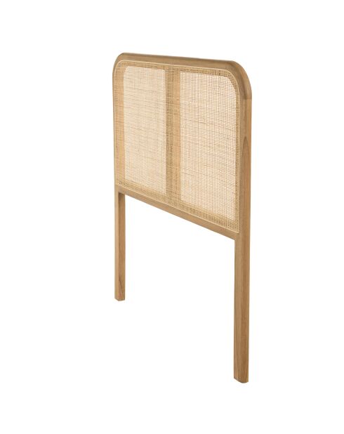 Tête de lit en bois de mindi et rotin naturel pour lits 80/90cm