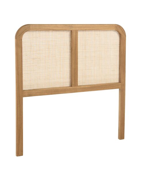 Tête de lit en bois de mindi et rotin naturel pour lits 80/90cm