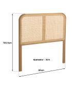 Tête de lit en bois de mindi et rotin naturel pour lits 80/90cm