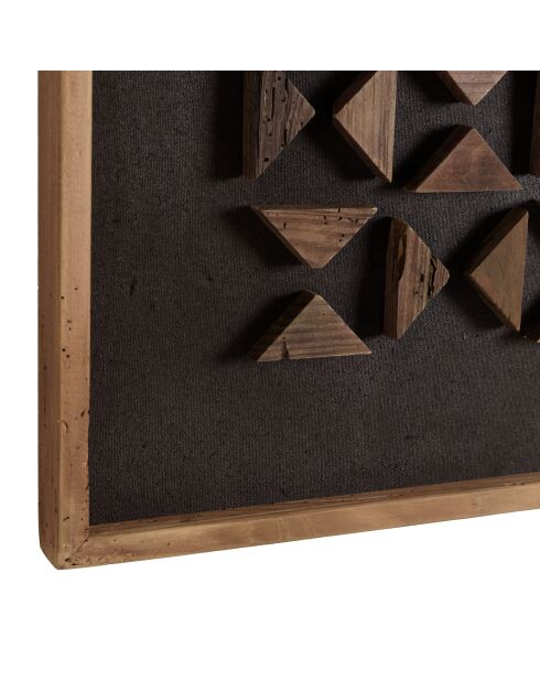 Décoration murale 62x82cm motifs géométriques Pin recyclé