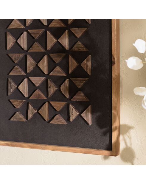 Décoration murale 62x82cm motifs géométriques Pin recyclé