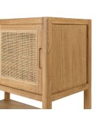 Buffet 2 étagères 2 portes coulissantes en mindi et rotin naturel