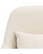 Chaise de bureau à roulettes en tissu beige dossier carré