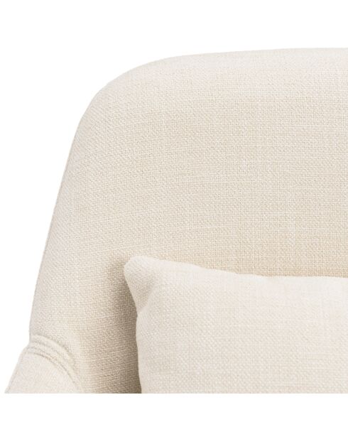 Chaise de bureau à roulettes en tissu beige dossier carré