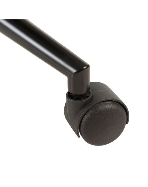 Chaise de bureau à roulettes en tissu beige dossier carré