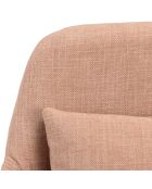 Chaise de bureau à roulettes en tissu rose dossier carré