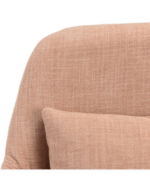 Chaise de bureau à roulettes en tissu rose dossier carré