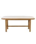 Banc 1 place avec coussin blanc en bois de mindi et rotin naturel