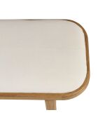 Banc 1 place avec coussin blanc en bois de mindi et rotin naturel