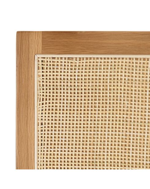 Tête de lit en rotin naturel et chêne massif pour lits 140/160cm