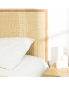 Tête de lit en rotin naturel et chêne massif pour lits 140/160cm