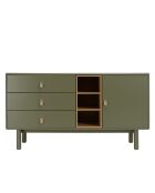 Buffet vert 1 porte 3 tiroirs 3 niches bois naturel