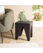 Tabouret carré noir 35x35cm bois Pin recyclé