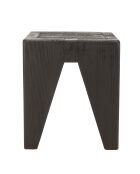 Tabouret carré noir 35x35cm bois Pin recyclé