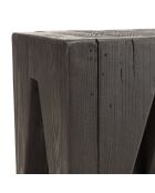Tabouret carré noir 35x35cm bois Pin recyclé