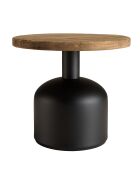 Table d'appoint ronde 50x50cm bois Pin recyclé pied métal noir