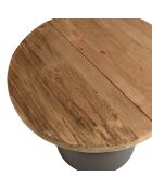 Table d'appoint ronde 50x50cm bois Pin recyclé pied métal noir