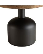 Table d'appoint ronde 50x50cm bois Pin recyclé pied métal noir