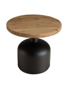Table d'appoint ronde 50x50cm bois Pin recyclé pied métal noir