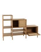 Bibliothèque en escalier en bois de mindi et rotin naturel