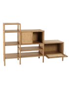 Bibliothèque en escalier en bois de mindi et rotin naturel