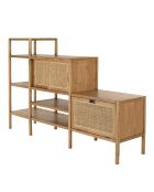 Bibliothèque en escalier en bois de mindi et rotin naturel