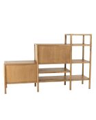 Bibliothèque en escalier en bois de mindi et rotin naturel