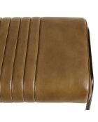 Panca trapuntata in pelle marrone e gambe in acciaio