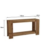 Console bois 150x40cm bois