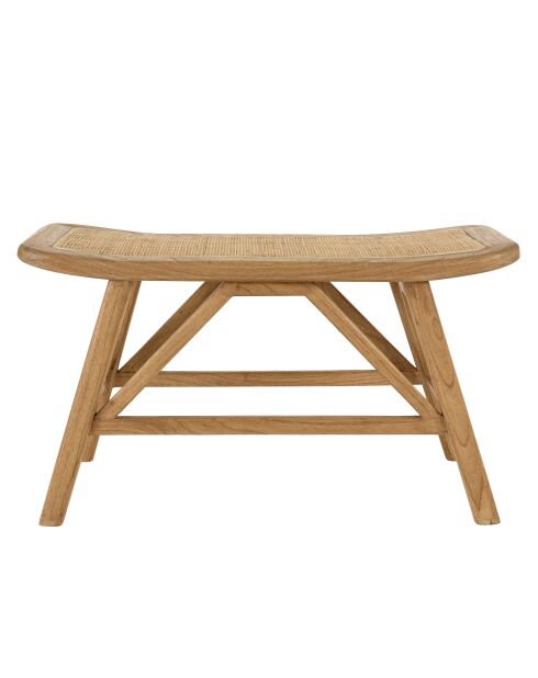 Banc 1 place en bois de mindi et rotin naturel