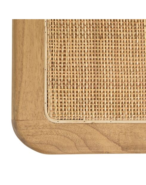 Banc 1 place en bois de mindi et rotin naturel