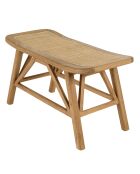 Banc 1 place en bois de mindi et rotin naturel