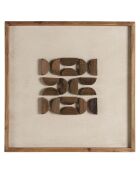 Décoration murale n°1 - 62x62cm motifs géométriques Pin recyclé