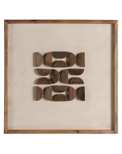 Décoration murale n°1 - 62x62cm motifs géométriques Pin recyclé