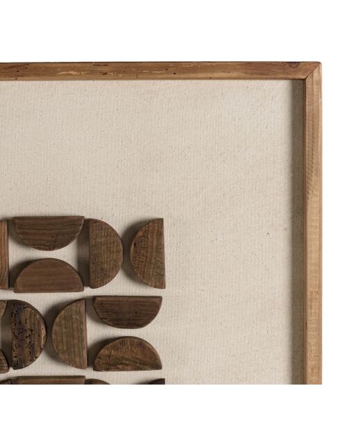 Décoration murale n°1 - 62x62cm motifs géométriques Pin recyclé