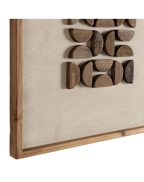 Décoration murale n°1 - 62x62cm motifs géométriques Pin recyclé