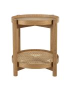 Table d'appoint en mindi 45.5cm avec tablette en rotin naturel