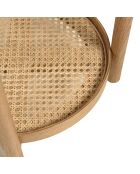 Table d'appoint en mindi 45.5cm avec tablette en rotin naturel