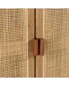 Armoire forme arrondie mindi et rotin naturel 2 portes 3 étagères