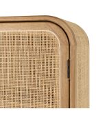 Armoire forme arrondie mindi et rotin naturel 2 portes 3 étagères