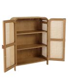 Armoire forme arrondie mindi et rotin naturel 2 portes 3 étagères