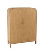 Armoire forme arrondie mindi et rotin naturel 2 portes 3 étagères