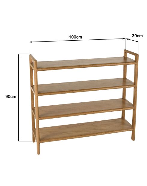 Etagère 4 niveaux en bois de mindi