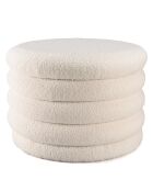 Pouf M en tissu bouclette écru avec rangement