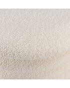 Pouf M en tissu bouclette écru avec rangement