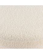 Pouf L en tissu bouclette écru avec rangement