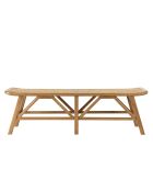 Banc 2 places en bois de mindi et rotin naturel